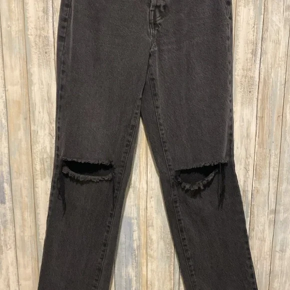 Womens NWOT PacSun Eco Black Distressed Dad Jeans | Size 26 - Picture 4 of 11
